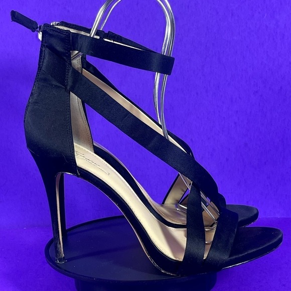Vince Camuto Women's Black Satin DEVIN High Heel Dress Sandal Size 10 - Picture 1 of 7